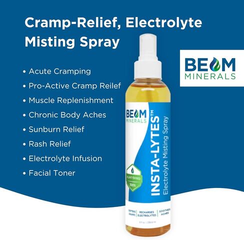 How to Stop Leg Cramps Immediately Electrolyte Misting Spray | Insta-Lytes Natural Liquid Electrolytes | Fulvic Acid Trace Minerals Spray | Fast Micronutrients Supplements - 2oz in Saudi Arabia
