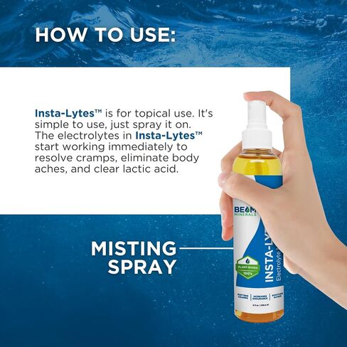 How to Stop Leg Cramps Immediately Electrolyte Misting Spray | Insta-Lytes Natural Liquid Electrolytes | Fulvic Acid Trace Minerals Spray | Fast Micronutrients Supplements - 2oz in Saudi Arabia
