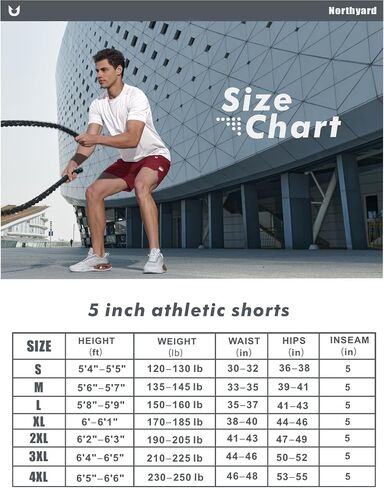 NORTHYARD Men's 5" Athletic Running Shorts Quick Dry Lightweight with Zip Pockets Gym Workout Active in Saudi Arabia