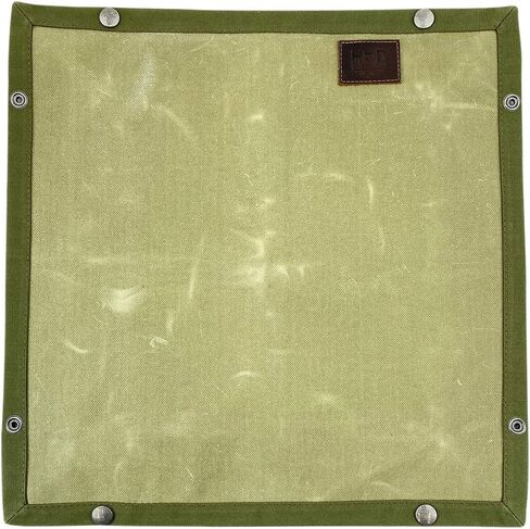 Hide & Drink, Foldable Valet Tray Handmade from Water Resistant Canvas - Perfect Storage for Keys, Change, Coins, Watch, Small Personal Items - Table, Nightstand or Desk Organizer - Olive in Saudi Arabia