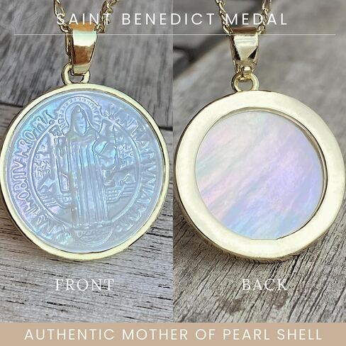 Medalla De San Benito - ميداليات القديس بنديكت - هدايا مسيحية للنساء - مجوهرات مسيحية للنساء - قلادة مسيحية للنساء - ميدالية سان بينيتو - وسام القديس بنديكت (صليب) in Kuwait
