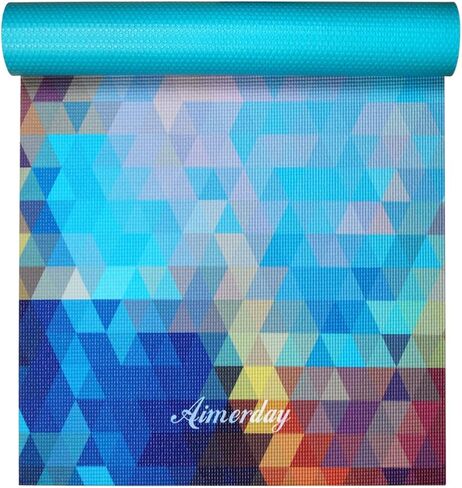 Premium Print Yoga Mat for Women Non Slip Exercise Mat with Carrying Strap & Mat Bag, 1/4" Extra Thick High Density Eco Friendly Large Yoga Mats for Fitness, Pilates & Home Floor Workout in Saudi Arabia