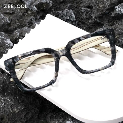 Zeelool Square Blue Light Glasses for Men Non Prescription Eyeglasses Frames Fashion Eyewear Glasses with Spring Hinges in Saudi Arabia