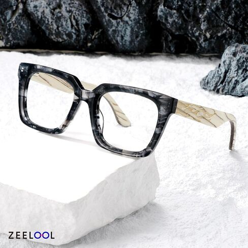 Zeelool Square Blue Light Glasses for Men Non Prescription Eyeglasses Frames Fashion Eyewear Glasses with Spring Hinges in Saudi Arabia