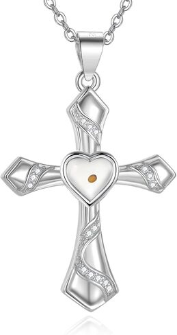 Mountain Mustard Seed Necklace Sterling Silver Faith Can Move Mountains Mustard Seed Mountains Pendant Nature Necklace Viking Jewelry for Women Men Girls Skiers, Hikers, Campers, Climbers and Nature Lovers in Saudi Arabia