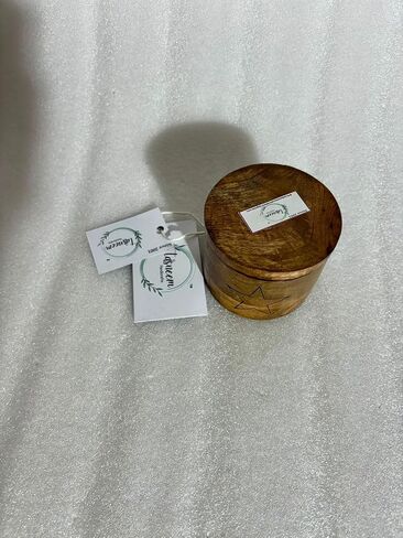 Antique Handcrafted Wooden Small Storage Container Star Engraved Round Candy Jar For Home Office Kitchen Decor in Saudi Arabia