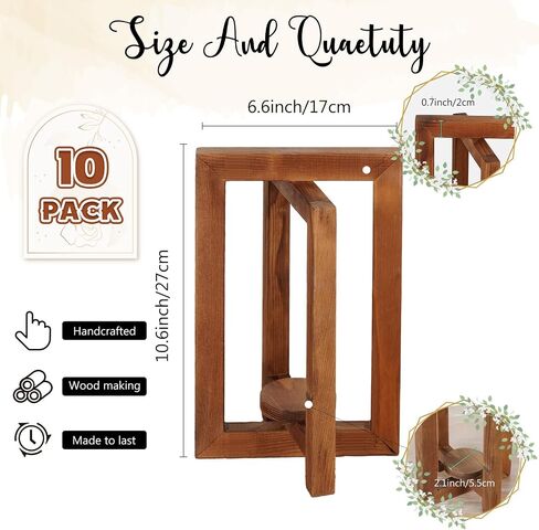 10Pcs Wedding Centerpieces for Tables, Foldable Wooden Centerpieces for Tables Centerpieces for Wedding Reception, Brown Rustic Lantern Centerpieces for Tables Wedding Indoor Decorations in Saudi Arabia