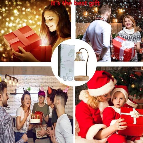 مصباح تسخين الشموع، مع لمبتين، مؤقت ومسخن ذوبان الشمع الخافت، يذوب الشمع للشموع المعطرة، يناسب مرطبان صغير كبير معطر، هدايا لديكور المنزل. (العنبر) in Kuwait