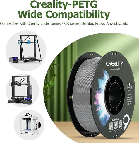 CREALITY Ender PLA + خيوط 1.75 مم، خيوط PLA Pro للطابعة ثلاثية الأبعاد ملفوفة بدقة، بكرة 1 كجم (2.2 رطل)، دقة الأبعاد +/- 0.03 مم، تناسب معظم طابعات FDM ثلاثية الأبعاد، أبيض in Kuwait