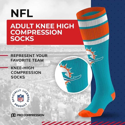 For Bare Feet NFL Adult Knee High-Performance Socks, Unisex Design, Recovery Wellness Exercise Accessory in Saudi Arabia