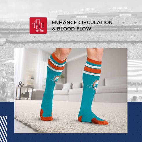 For Bare Feet NFL Adult Knee High-Performance Socks, Unisex Design, Recovery Wellness Exercise Accessory in Saudi Arabia