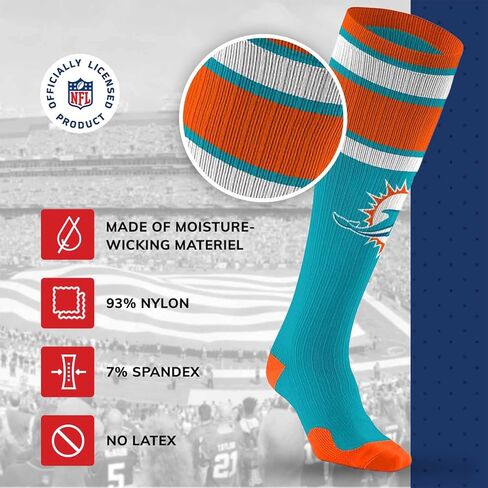 For Bare Feet NFL Adult Knee High-Performance Socks, Unisex Design, Recovery Wellness Exercise Accessory in Saudi Arabia