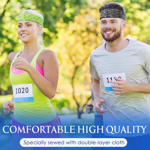 Suhine 18 Pack Sport Sweatbands Headbands for Men Women Workout Headbands Non Slip Headbands Sweat Wicking Guys Sweatband Breathable Headbands for Fitness Running Yoga Cycling in Saudi Arabia