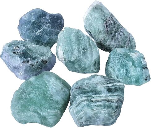 Raw Fluorite Rock Stone Green Striped Fluorite Rough Healing Crystal Gemstone Specimen Home Decor 1.1lb in Saudi Arabia
