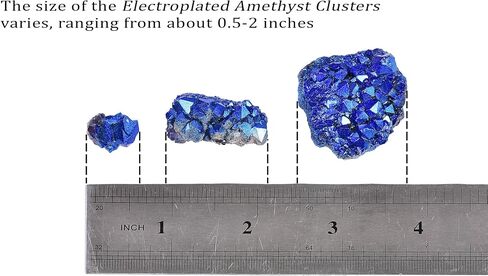 AMOYSTONE 1 Lb Bulk Amethyst Cluster Natural Blue Electroplated Crystal Raw Purple Quartz Crystals Amethyst Cluster Wholesale for Home Decor Gifts Reiki in Saudi Arabia