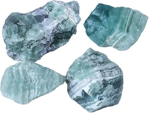 Raw Fluorite Rock Stone Green Striped Fluorite Rough Healing Crystal Gemstone Specimen Home Decor 1.1lb in Saudi Arabia