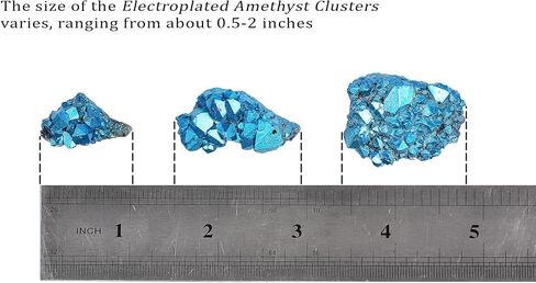 AMOYSTONE 1 Lb Bulk Amethyst Cluster Natural Blue Electroplated Crystal Raw Purple Quartz Crystals Amethyst Cluster Wholesale for Home Decor Gifts Reiki in Saudi Arabia
