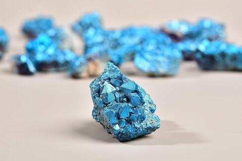 AMOYSTONE 1 Lb Bulk Amethyst Cluster Natural Blue Electroplated Crystal Raw Purple Quartz Crystals Amethyst Cluster Wholesale for Home Decor Gifts Reiki in Saudi Arabia