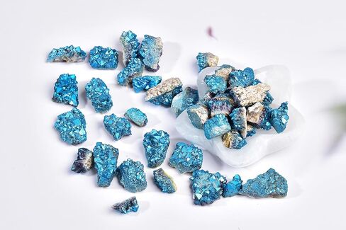 AMOYSTONE 1 Lb Bulk Amethyst Cluster Natural Blue Electroplated Crystal Raw Purple Quartz Crystals Amethyst Cluster Wholesale for Home Decor Gifts Reiki in Saudi Arabia