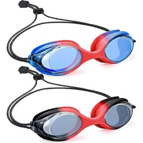 Vvinca Kids Swim Goggles with Bungee Strap No Leaking Anti Fog Toddler Goggles with Quick Adjust Ages 3-12