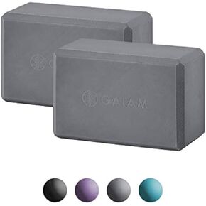 Gaiam Yoga Block (2 Pack) - Supportive Latex-Free EVA Foam Soft Non-Slip Surface for Yoga, Pilates, Meditation, Lagoon (2-Pack)