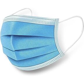 MAGID MM001 Disposable Face Masks with Adjustable Nose Clip, Triple-Layer Construction, Non-Woven Material, Blue, 1,000 Masks