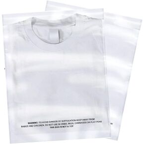 The Elixir Packaging 100 Count 6 x 9 Clear Poly Bag with Suffocation Warning Reclesable Transparent Plastic Tote Backpack Mailer Bag, Food Grade Material, 1.5 Mil Thickness