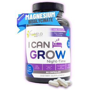 I Can Grow Night-Time Kids 10+ & Adults | Natural Sleep Aid for Maximum Growth | Magnesium Bisglycinate | Growth While Sleep | Enhances Sleep Quality | Relaxation | Wake Up Refreshed | MADE in USA