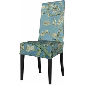 1 Pack Mid Century Atomic Pattern Dining Room Chair Covers Modern Vintage Trendy Geometric Doodle Short Stretchable Polyester Removable Washable for home Restaurant Banquet