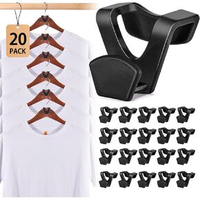 HOUSE DAY Space Saving Hanger Hooks 60 Pack, Black Clothes Hanger Connector Hooks, Heavy Duty Hanger Hooks Space Saver, Premium College Dorm Room Essentials, Good Closet Organizers and Storage