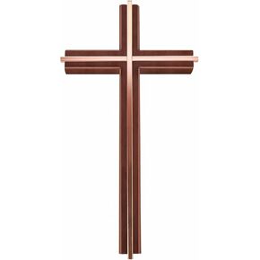 SISSIDA Cross for wall, Catholic Handmade Wooden Wall Crosses Wall Decor, 10 Inch, Brown + Gold