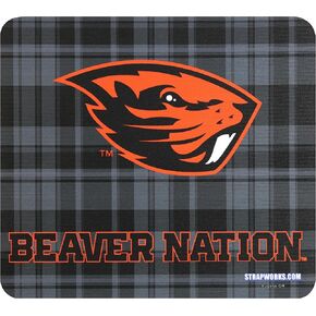 Oregon State University Neoprene Collegiate Mouse Pad - Show Off Your Team Spirit with This Oregon State Beavers Mousepad - Made in The USA - Beavers on Plaid, Model Number: ORS476M