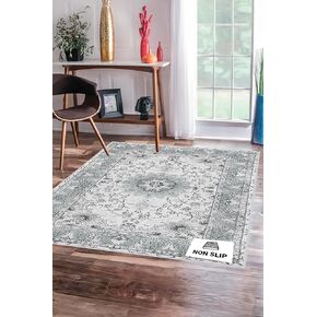 Gray Small Boho Runner Rug, Grey