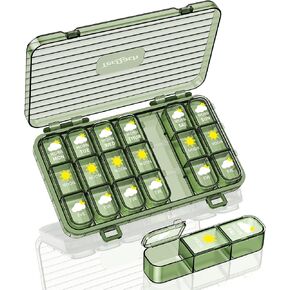 Weekly Pill Organizer,3 Times a Day, Large Travel 7 Day Pill Box with Separate Container, Daily Portable Moisture-Proof Pill Case for Medication, Vitamins, Fish Oil and Supplements