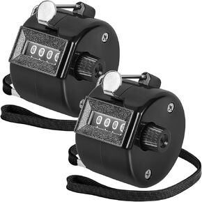 KTRIO Pack of 2 Colors Handheld Tally Counter 4-Digit Number Count Clicker Counter, Hand Mechanical Counters Clickers Pitch Counter for Coaching, Knitting, People, Lap, Fishing, Golf, Toddler & Fidget