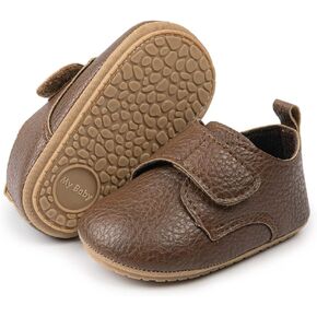 HsdsBebe Baby Boys Girls Oxford Shoes PU Leather Soft Rubber Sole Sneakers Anti-Slip Toddler Ankle Boots Infant Walking Shoes Moccasins