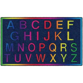 Flagship Carpets Cheery Alphabet Rainbow ABC Area Rug for Children's Classroom Mat, Playroom Carpet and General Educational Activities, 3' x 5', Multicolor
