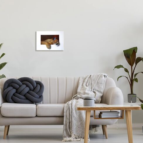 Stupell Industries Wild Cougar Resting Head لوحة الوهم المثيرة للاهتمام، تصميم آلان ويستون، لوحة حائط، 19 × 13 in Saudi Arabia