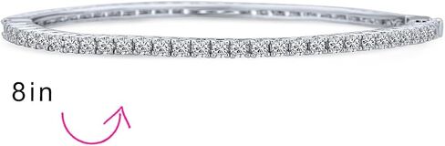 Vintage Deco Style Bridal Prom Holiday Bangle Bracelet For Women Cubic Zirconia CZ Silver Tone Plated Brass in Kuwait