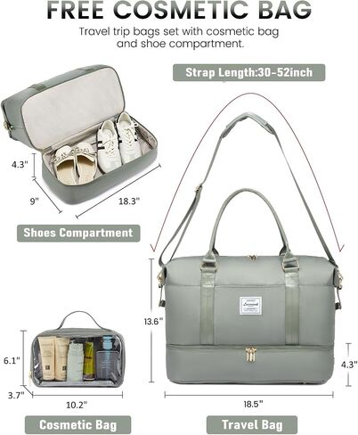 LOVEVOOK Travel Bag Weekender Bags for Women, Carry on Overnight Bag with Shoe Compartment,Duffle Bag with Laptop Pocket,Hospital Bag for Labor Delivery,Gym Tote Bag with Toiletry Bag in Saudi Arabia
