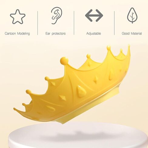 Baby Shower Cap for Kids,Shower Hat for Kids,Adjustable Toddler Hair Washing Shield,Cute Crown Shape Silicone Baby Shower Visor Shampoo Cap for Eye and Ear Protection(blue) in Saudi Arabia
