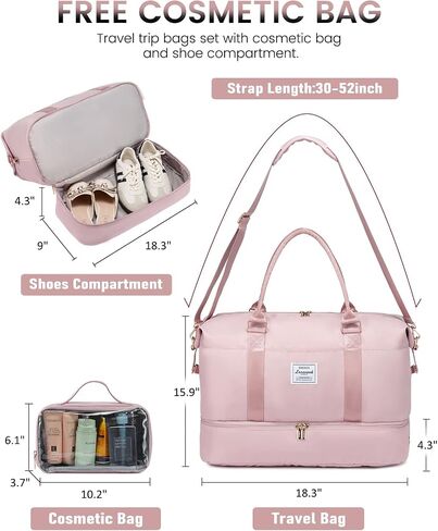 LOVEVOOK Travel Bag Weekender Bags for Women, Carry on Overnight Bag with Shoe Compartment,Duffle Bag with Laptop Pocket,Hospital Bag for Labor Delivery,Gym Tote Bag with Toiletry Bag in Saudi Arabia