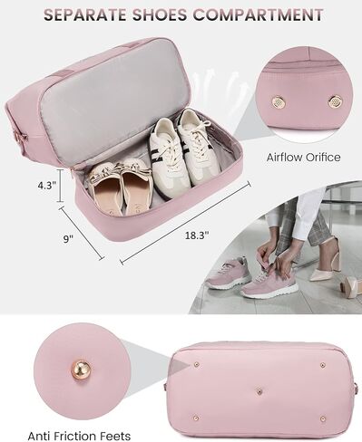 LOVEVOOK Travel Bag Weekender Bags for Women, Carry on Overnight Bag with Shoe Compartment,Duffle Bag with Laptop Pocket,Hospital Bag for Labor Delivery,Gym Tote Bag with Toiletry Bag in Saudi Arabia