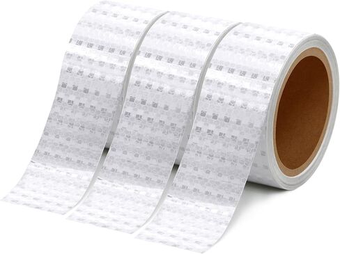 شريط عاكس 2 بوصة × 20 قدم، شريط أمان خارجي، شريط عاكس متين ومقاوم للماء للسيارات والدراجات والمقطورات والسلالم يتوهج في الظلام، 3 لفات in Kuwait