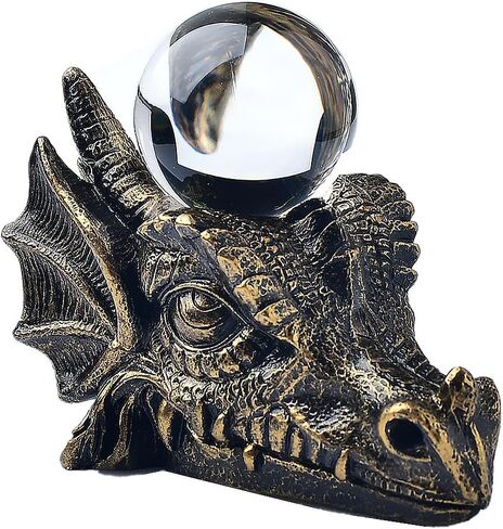 Crystal Ball Holder Dragon Shaped Ball Stand Room Decor Office Decor for Crystal Sphere Gold Purple Silver Color Display Stand (Silver Stand Dragon) in Saudi Arabia