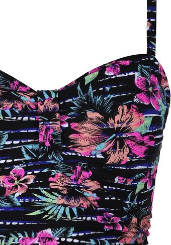 Hilor Women's 50's Retro Ruched Tankini Swimsuit Top with Ruffle Hem Bathing Suit Top Tummy Control Swim Tops in Saudi Arabia
