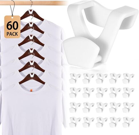 HOUSE DAY Space Saving Hanger Hooks 60 Pack, Black Clothes Hanger Connector Hooks, Heavy Duty Hanger Hooks Space Saver, Premium College Dorm Room Essentials, Good Closet Organizers and Storage in Saudi Arabia