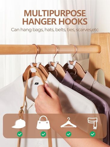 HOUSE DAY Space Saving Hanger Hooks 60 Pack, Black Clothes Hanger Connector Hooks, Heavy Duty Hanger Hooks Space Saver, Premium College Dorm Room Essentials, Good Closet Organizers and Storage in Saudi Arabia