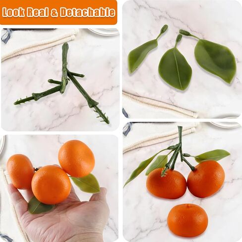 Artificial Orange, 5 Clusters Mini Fake Orange Simulation Fruits for Realistic Model Decoration Wedding Home Party Kitchen Festival Bowl Tray in Kuwait