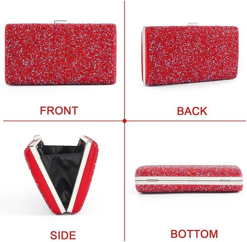 ELABEST Glitter Evening Clutch Bag Double Sided Diamond Bag Crossbody Purse Wedding Party Bag for Women in Saudi Arabia